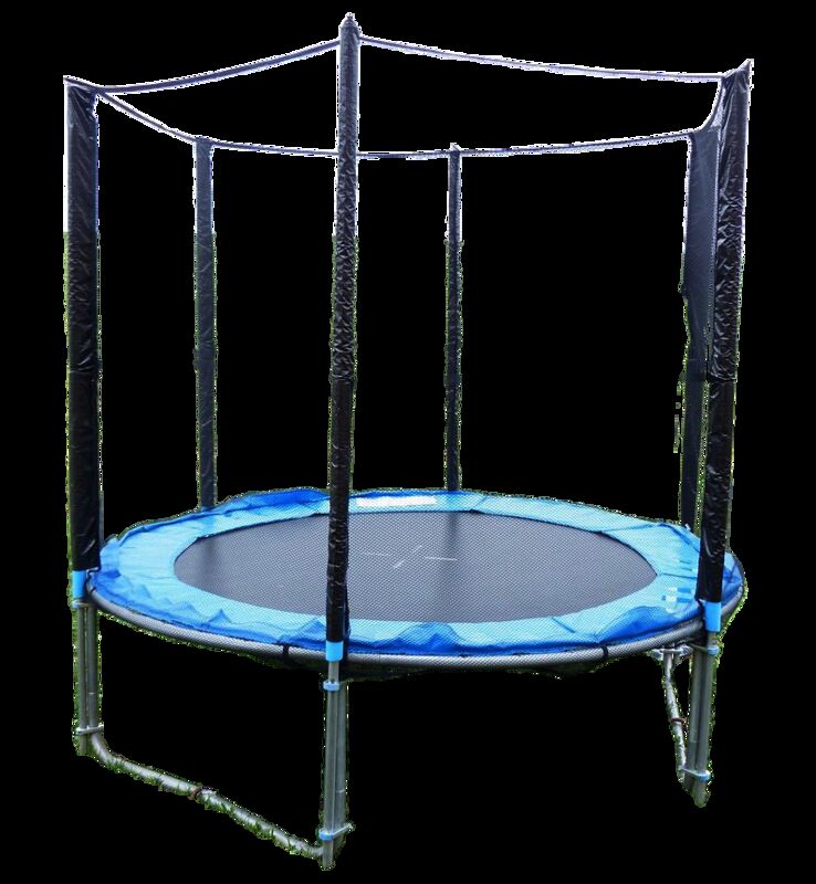 Round trampoline with safety enclosure net